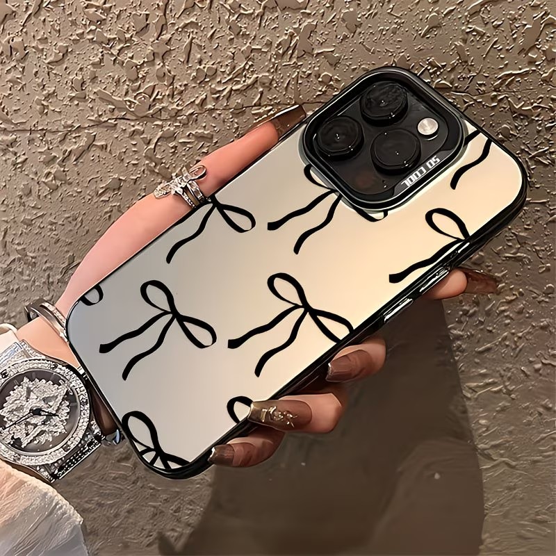 Phone Cases For Iphone 17 - Black Bow Print Phone Case For