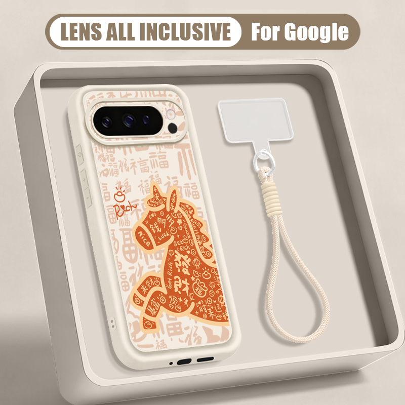 Phone Cases Pixel 10 - Cute Foal Print Wrist Strap Lanyard