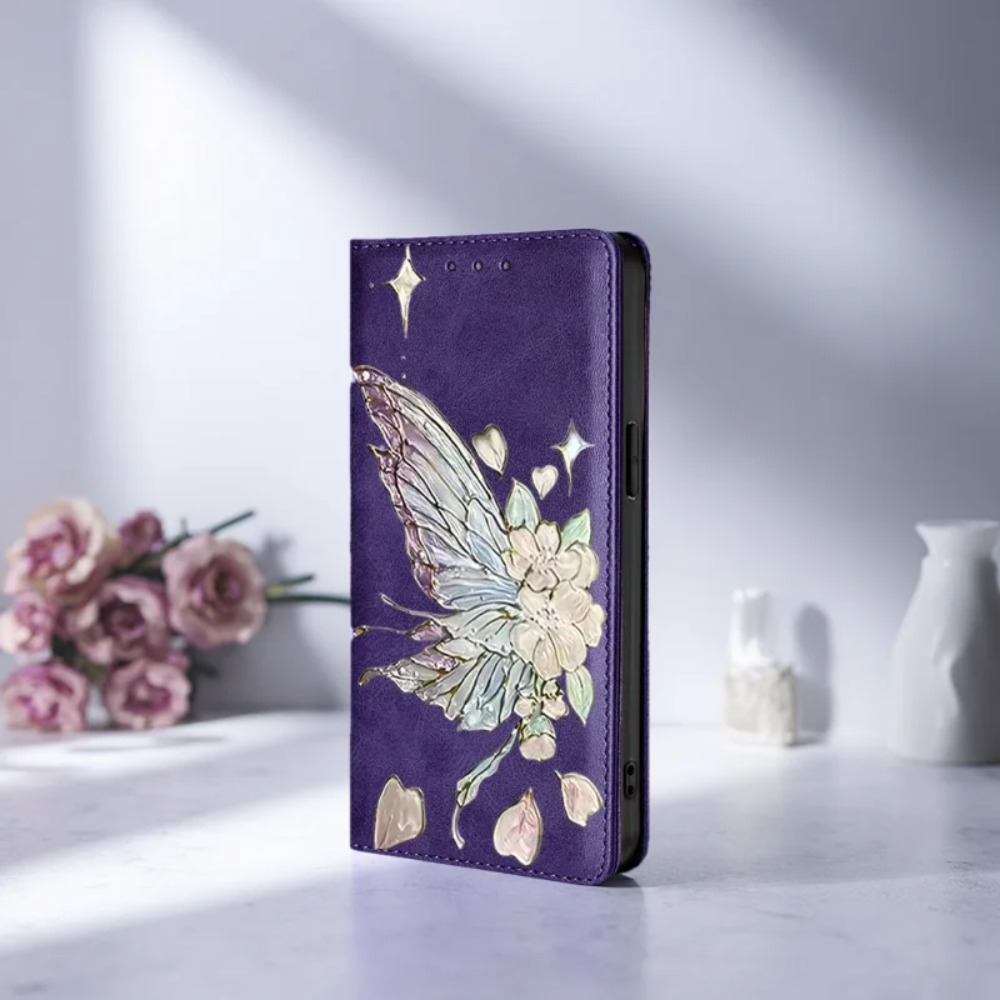 Phone Cases Samsung - Painted Magnetic Flip Leather Wallet Case