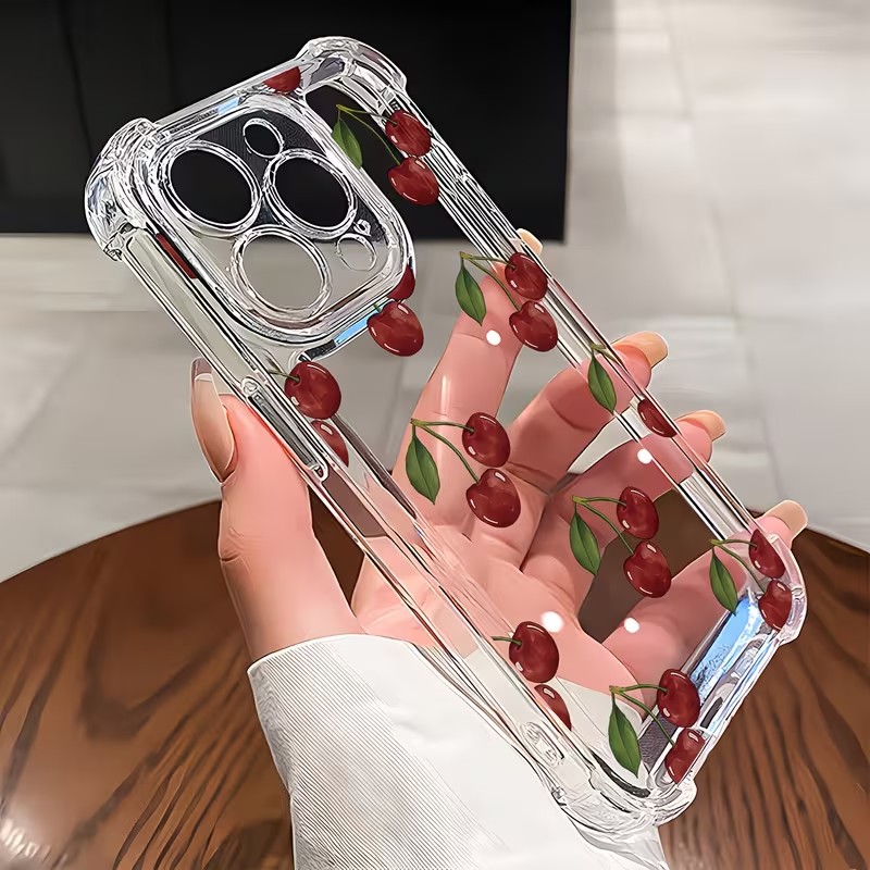 Cute Cherry Four Corner Anti D - Phone Cases Drop Proof review and price