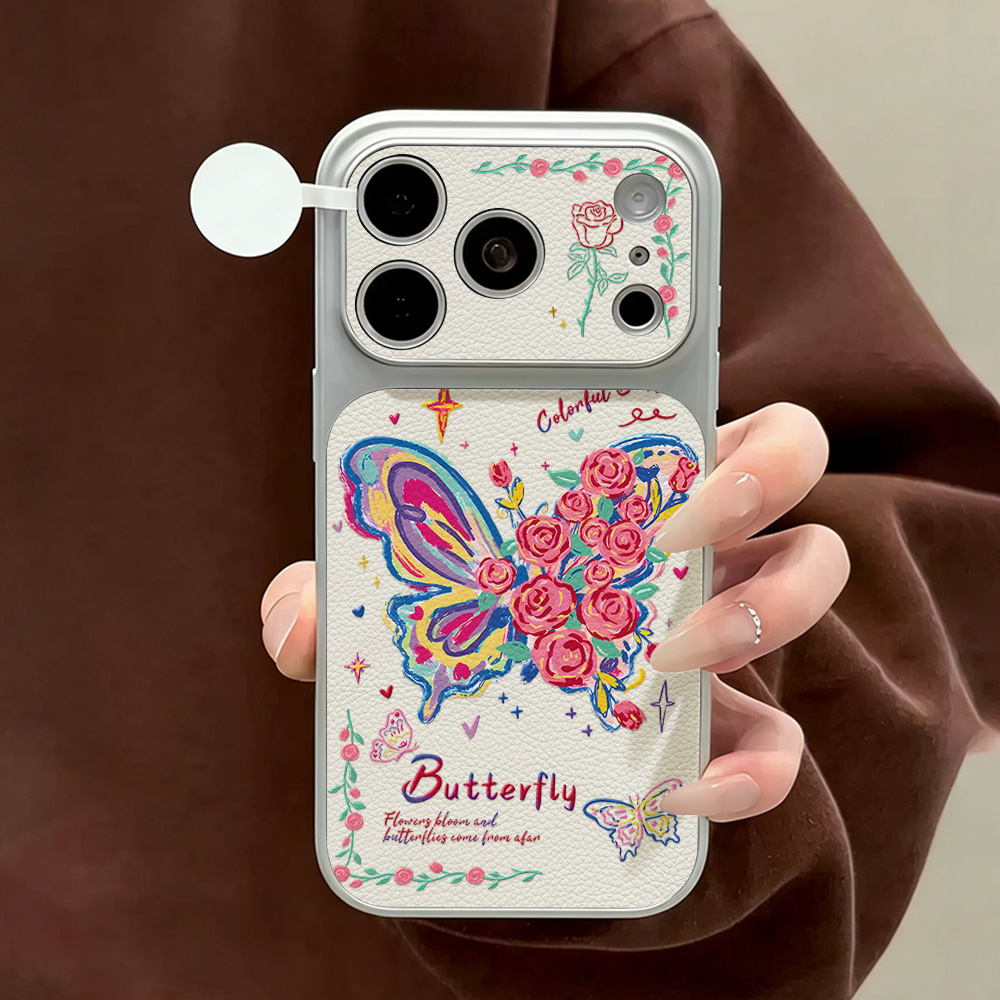 Blue Butterfly PU Leather Phon - Phone Cases Leather review and price
