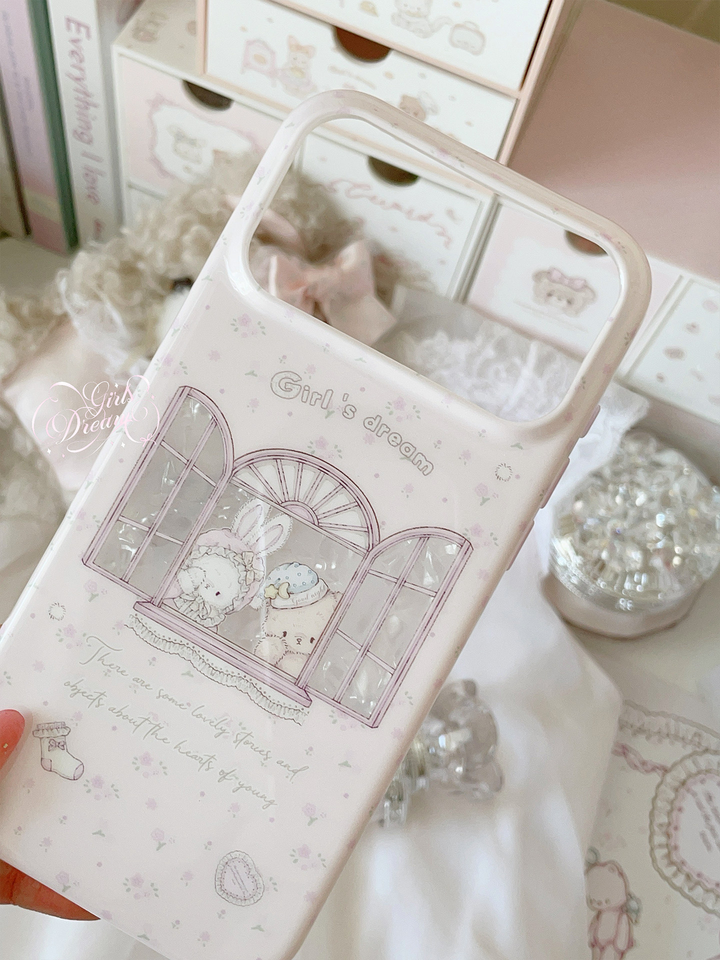 Kawaii Bunny Bear Floral Pink  - Phone Cases Cool Girl review and price