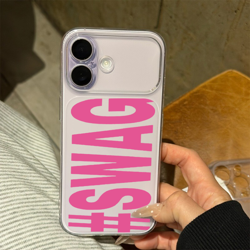 Hot Pink Black SWAG Letter Cle - Phone Cases Clear review and price