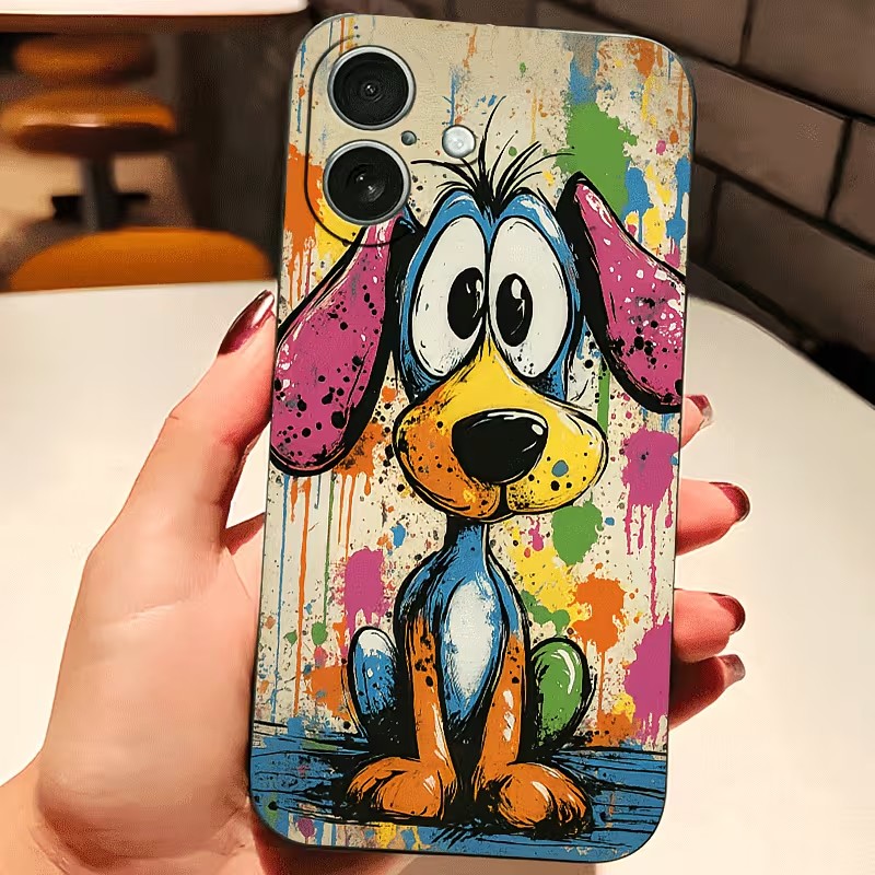 Graffiti Colored Puppy TPU Pho - Phone Cases Drop Proof review and price