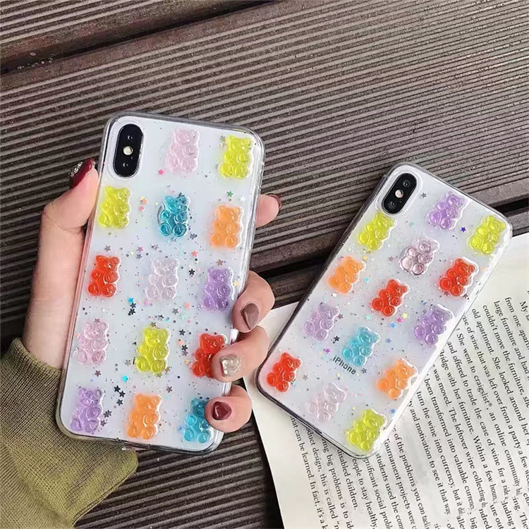 Cute 3D Colorful Bear Drop Glu - Phone Cases Drop Proof review and price