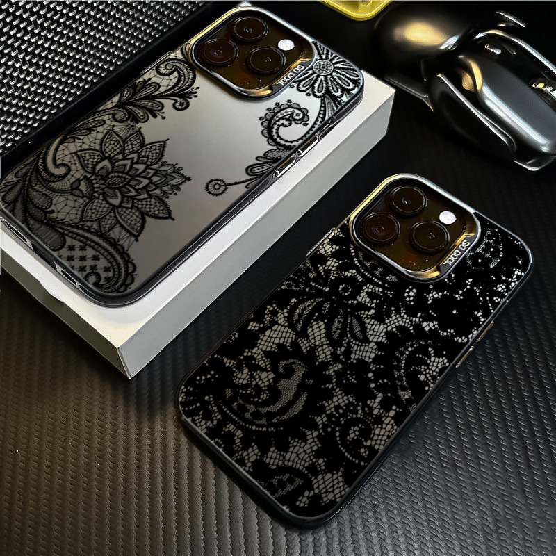Black lace print New Hot Elect - Phone Cases Trendy review and price