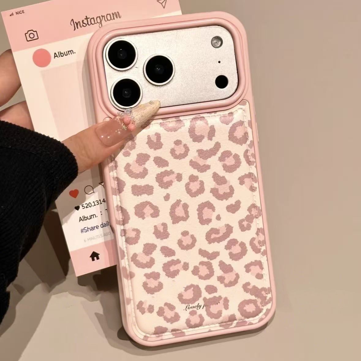 Simple Korean Pink Retro Leopa - Phone Cases Drop Proof review and price