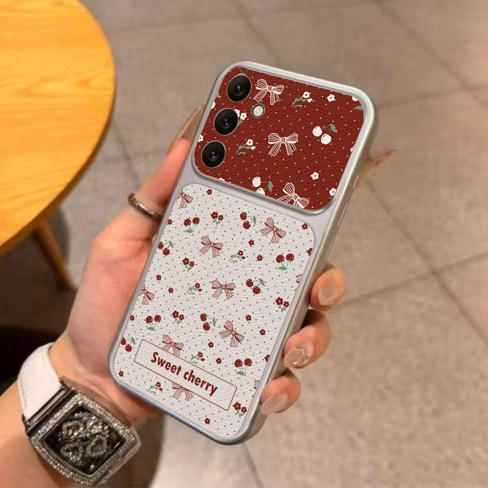 Red Cherry Bow And Flower Leat - Phone Cases Leather review and price
