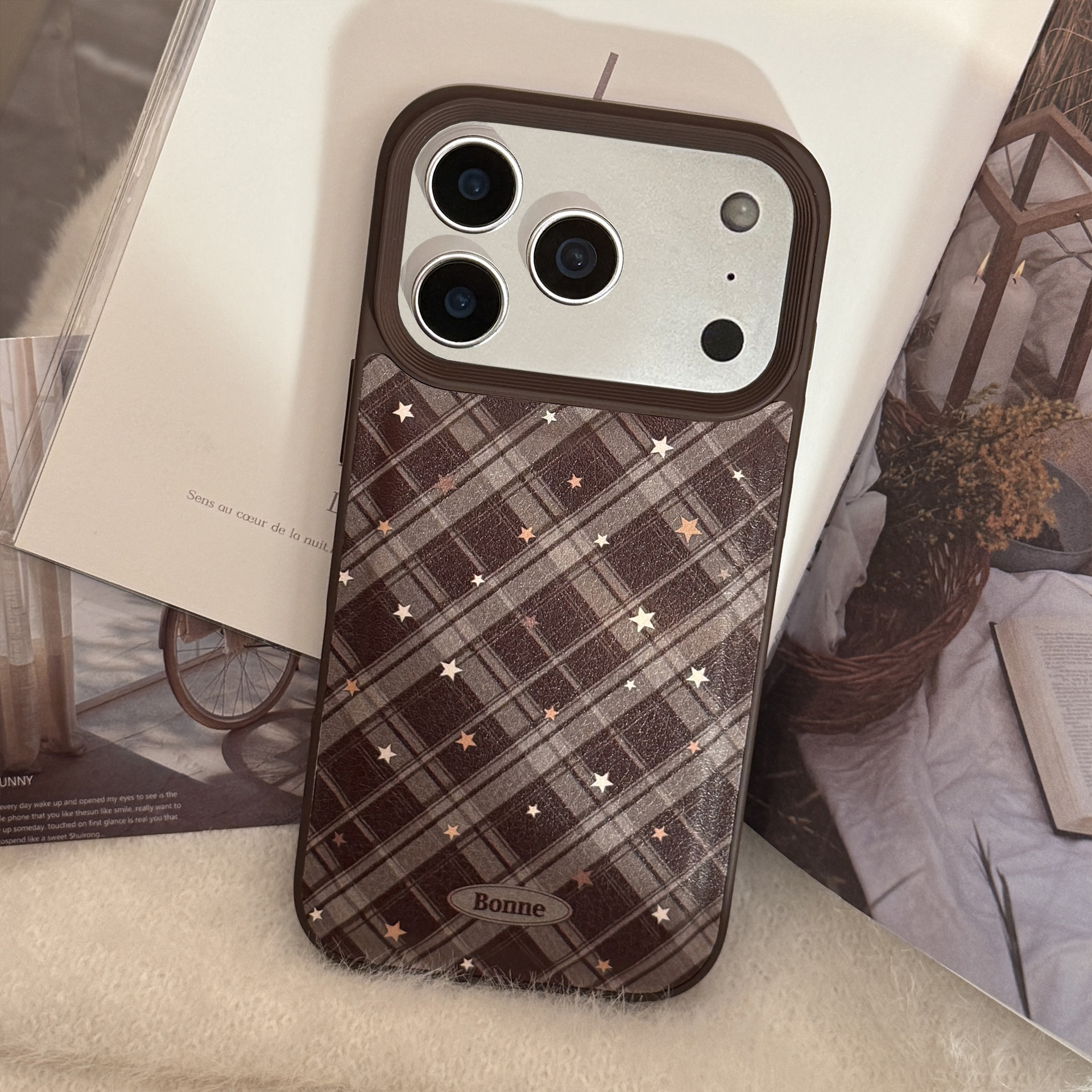 Korean Geometric Checkered Pat - Phone Cases Leather review and price