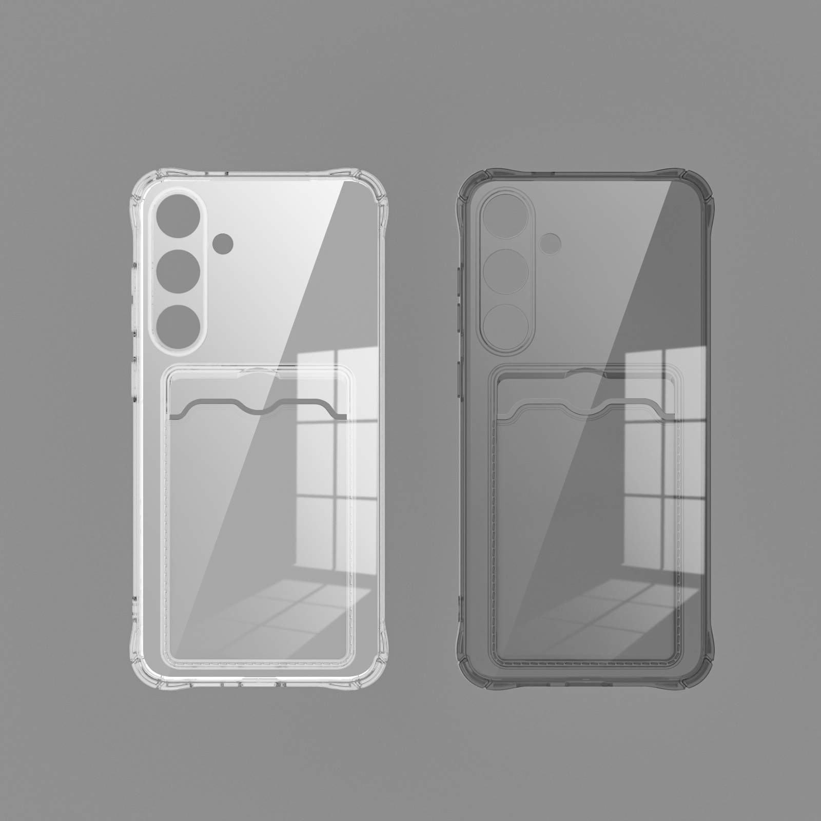 Luxury Clear Case For Samsung  - Slim Card Slot Case review and price