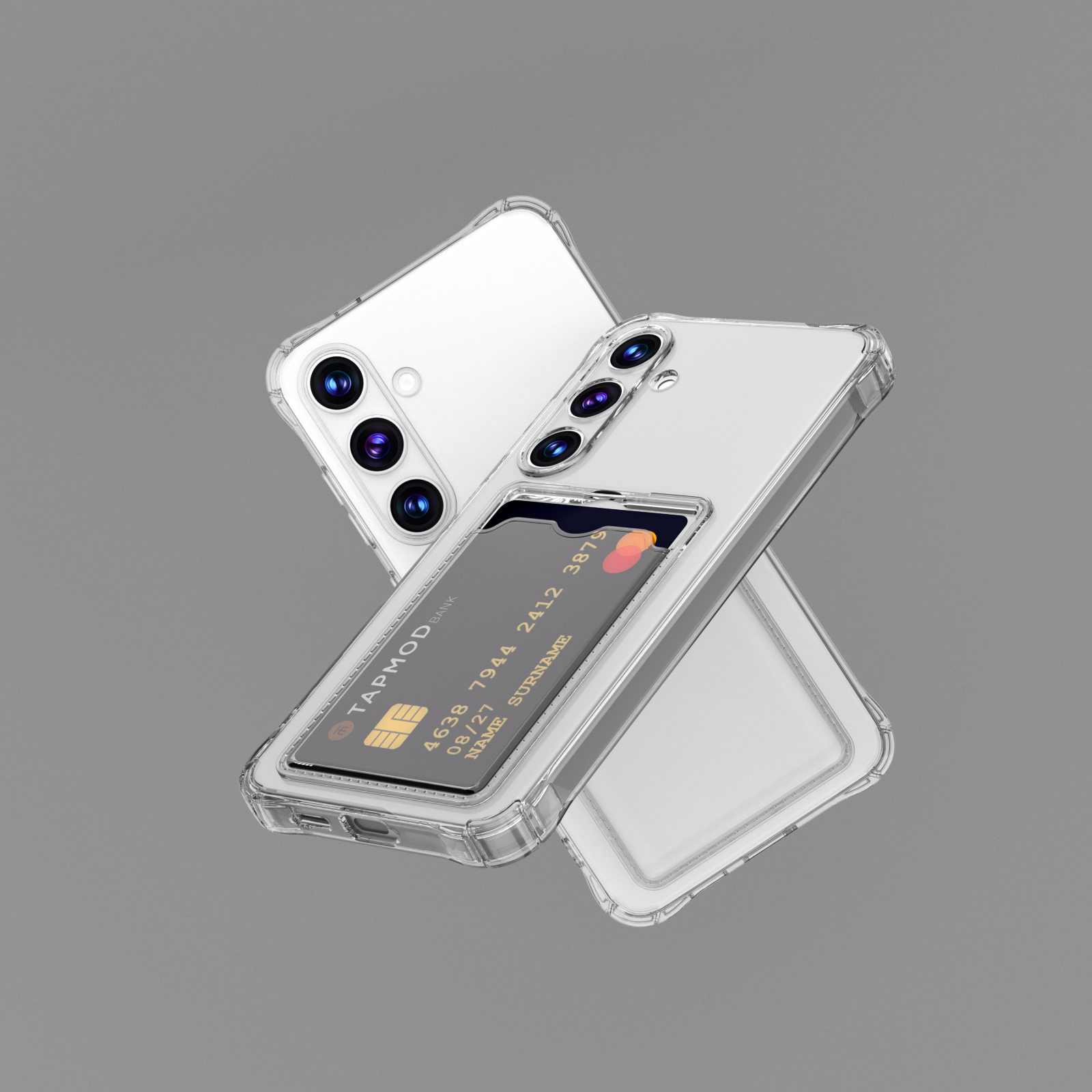 Luxury Clear Case For Samsung  - Slim Card Slot Case review and price