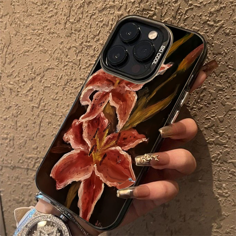 Oil Painting Lily Flower Retro - Phone Cases Drawing review and price