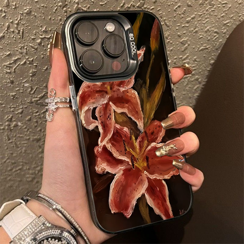 Oil Painting Lily Flower Retro - Phone Cases Drawing review and price