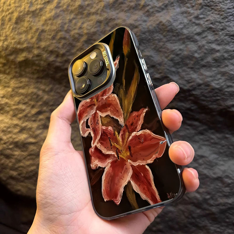 Oil Painting Lily Flower Retro - Phone Cases Drawing review and price