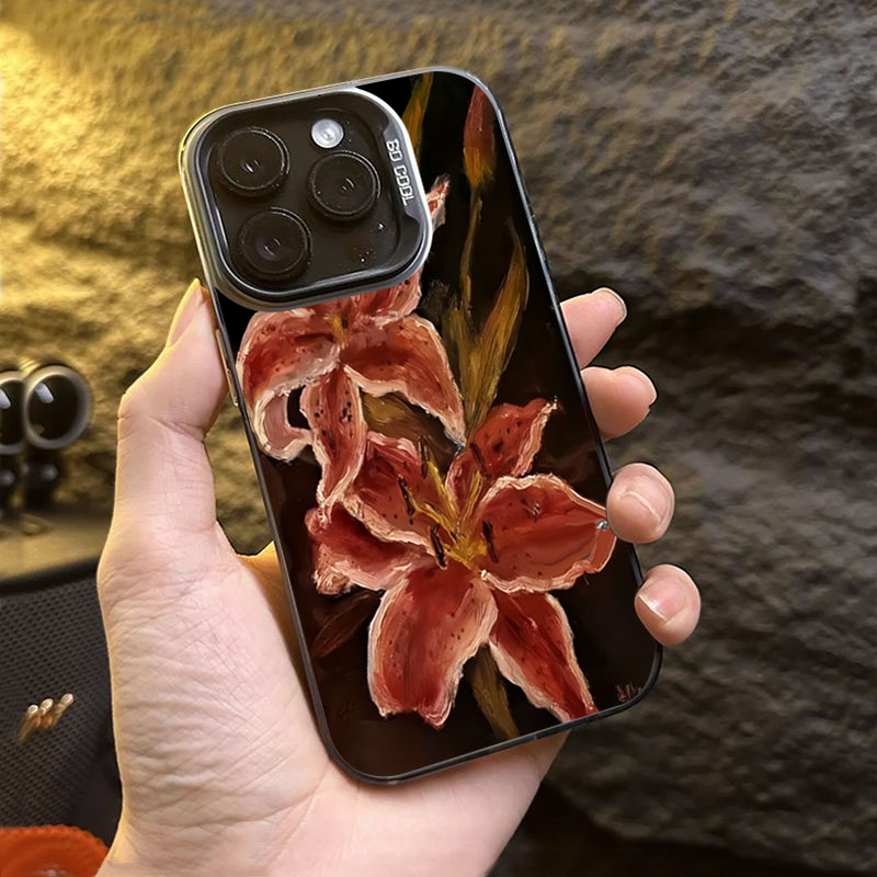 Oil Painting Lily Flower Retro - Phone Cases Drawing review and price
