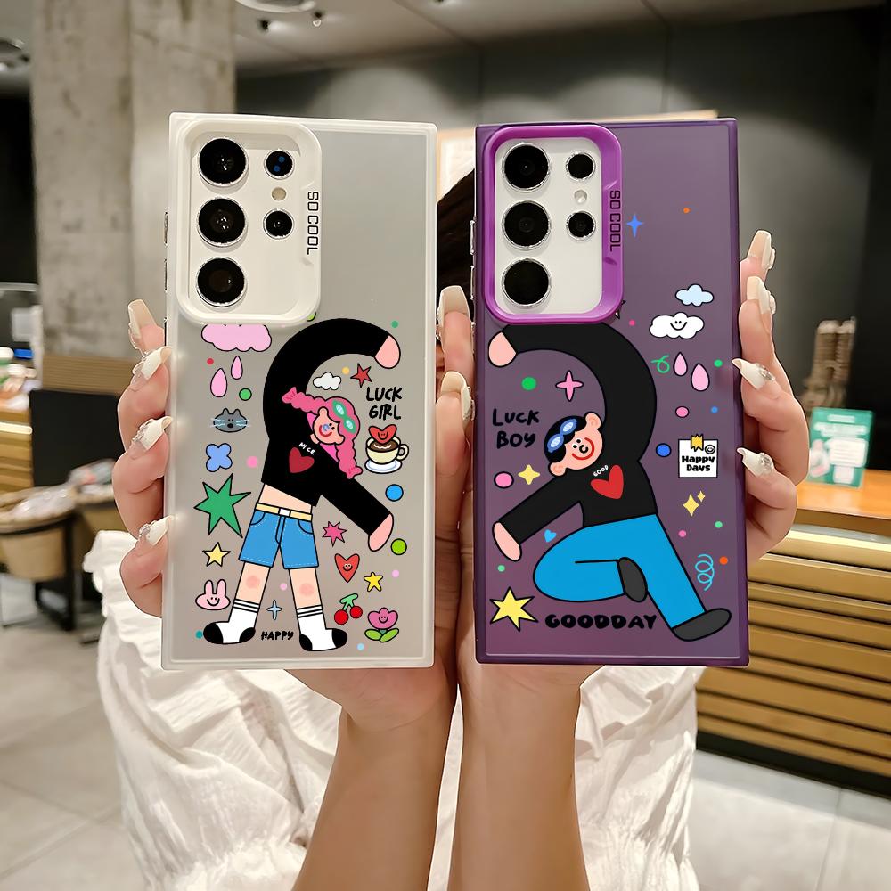 Funny Cartoon Girl And Boy Pho - Phone Cases For Boys review and price