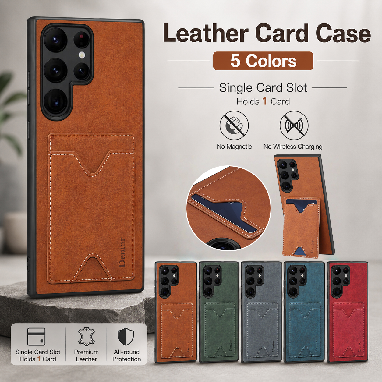 Denior Faux Leather Phone Case - Slim Card Slot Case review and price
