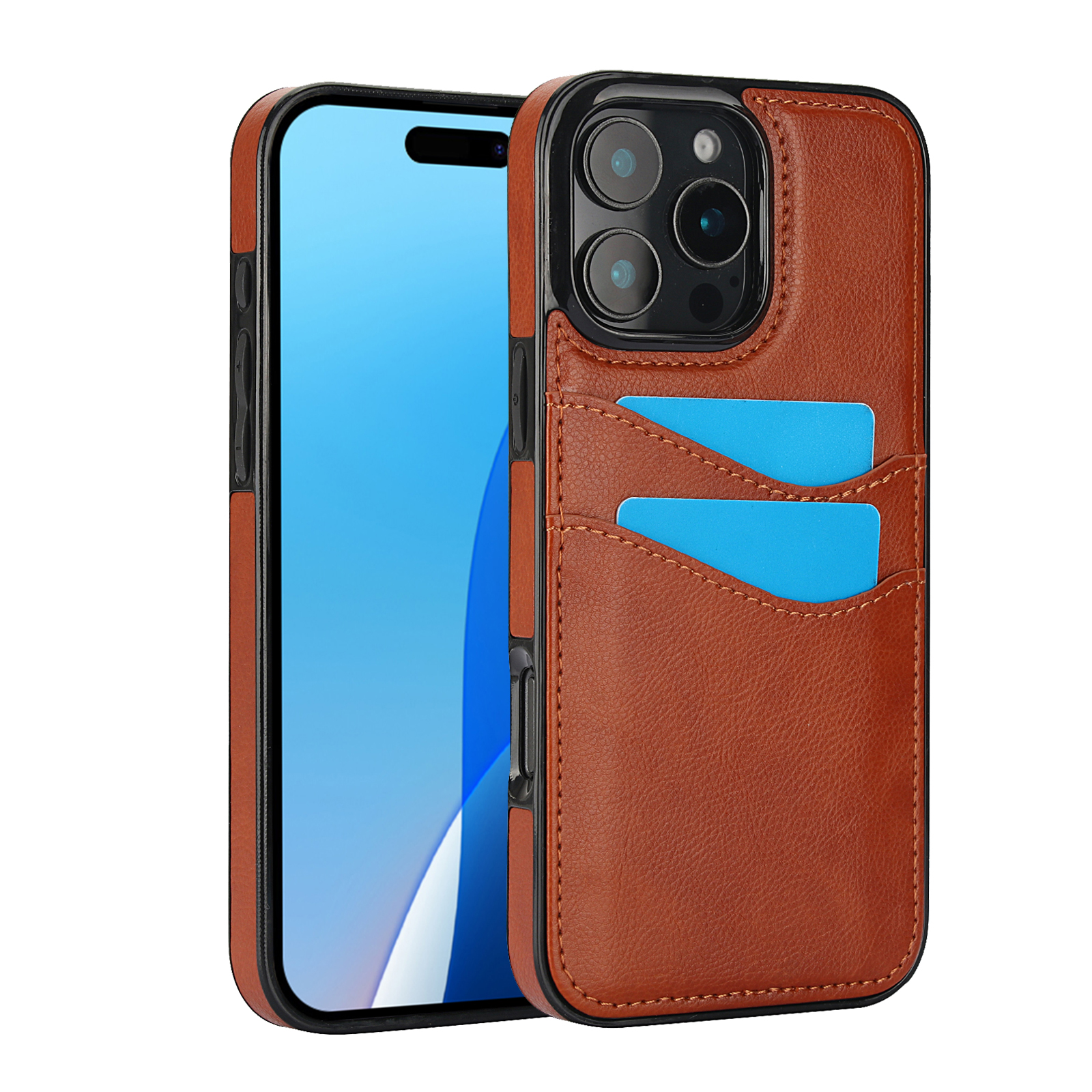 Shockproof Leather Credit Card - Slim Card Slot Case review and price