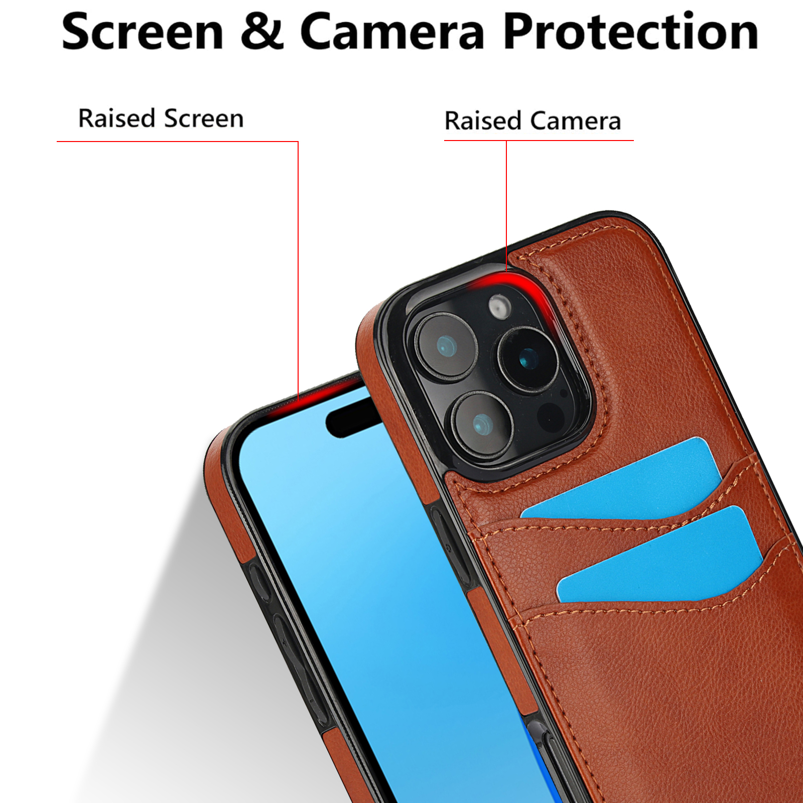 Shockproof Leather Credit Card - Slim Card Slot Case review and price