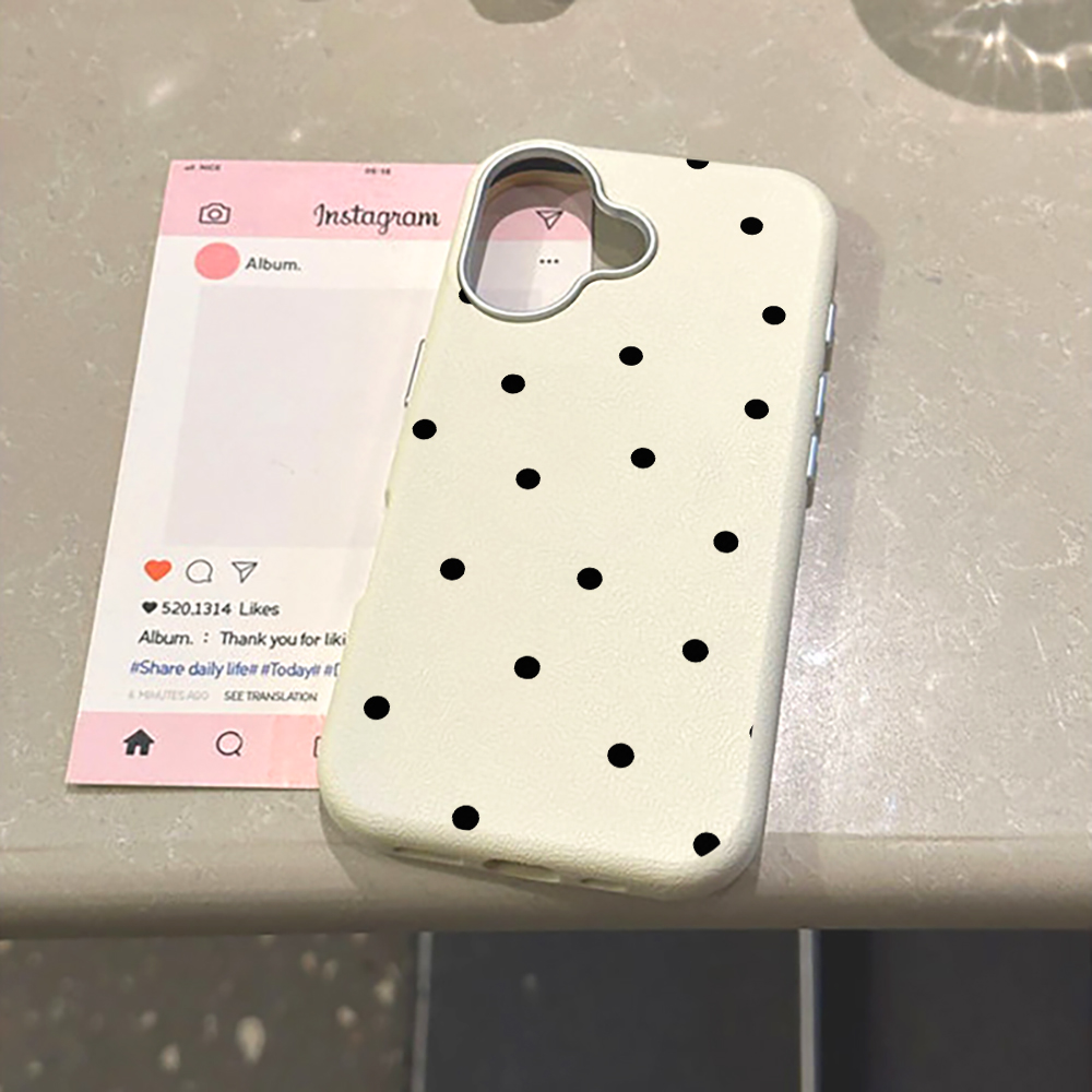Minimalist Black Polka Dot Pho - Phone Cases Leather review and price