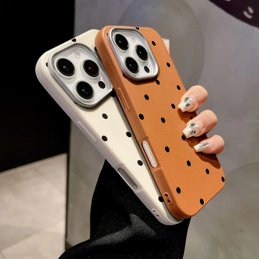 Minimalist Black Polka Dot Pho - Phone Cases Leather review and price