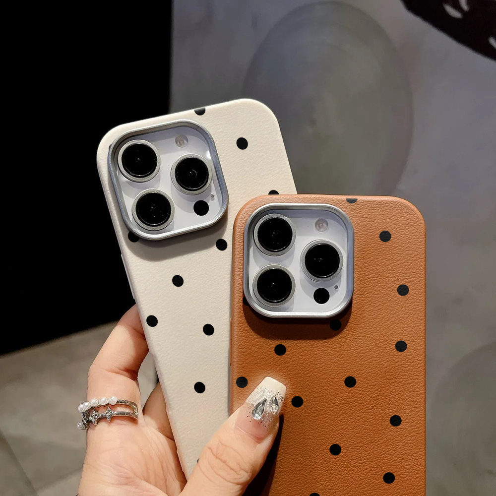 Minimalist Black Polka Dot Pho - Phone Cases Leather review and price