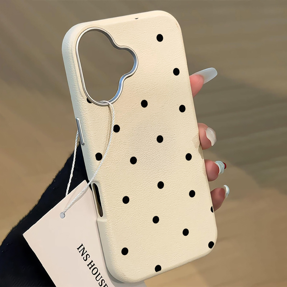 Minimalist Black Polka Dot Pho - Phone Cases Leather review and price