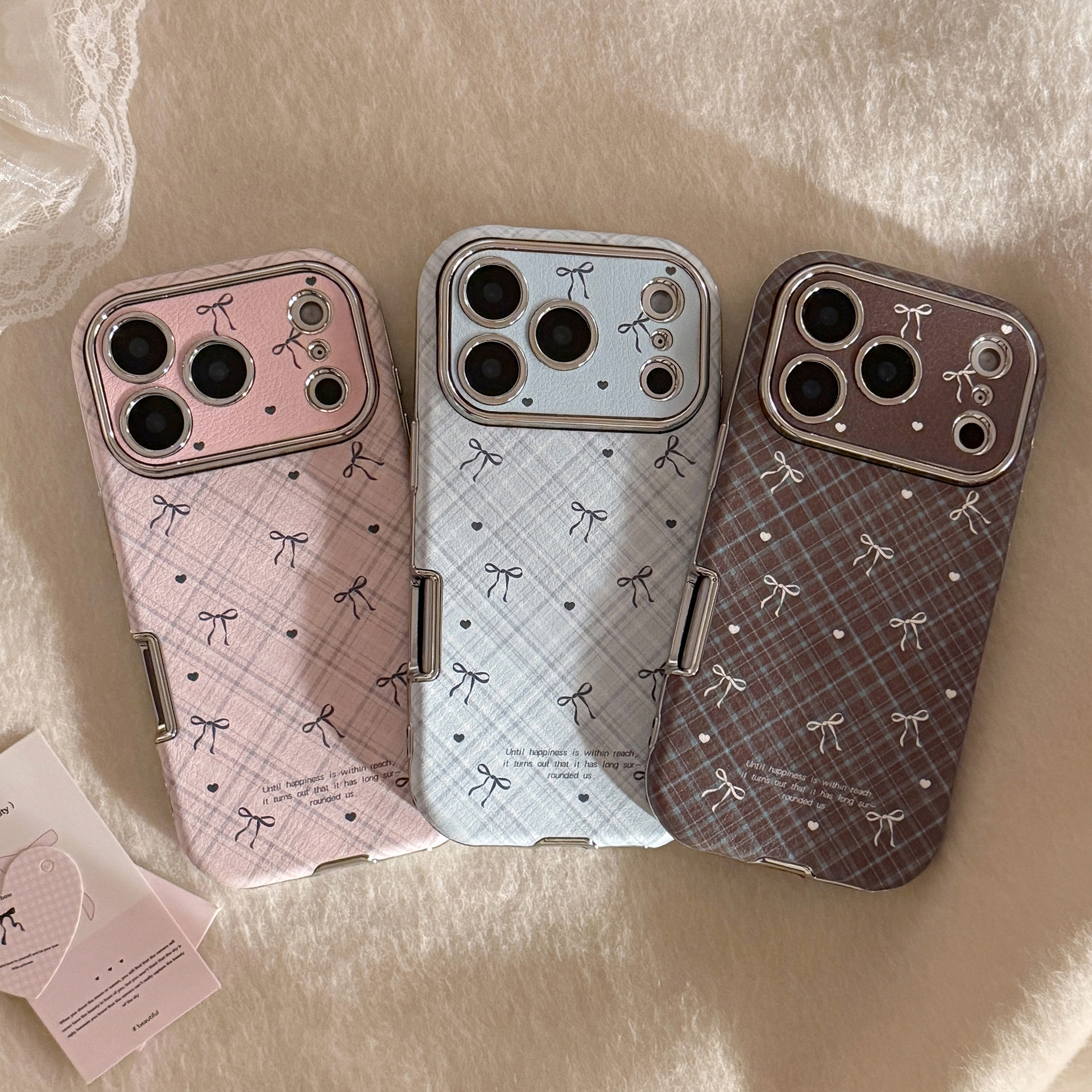 Korean Retro Plaid Grid Patter - Phone Cases Leather review and price