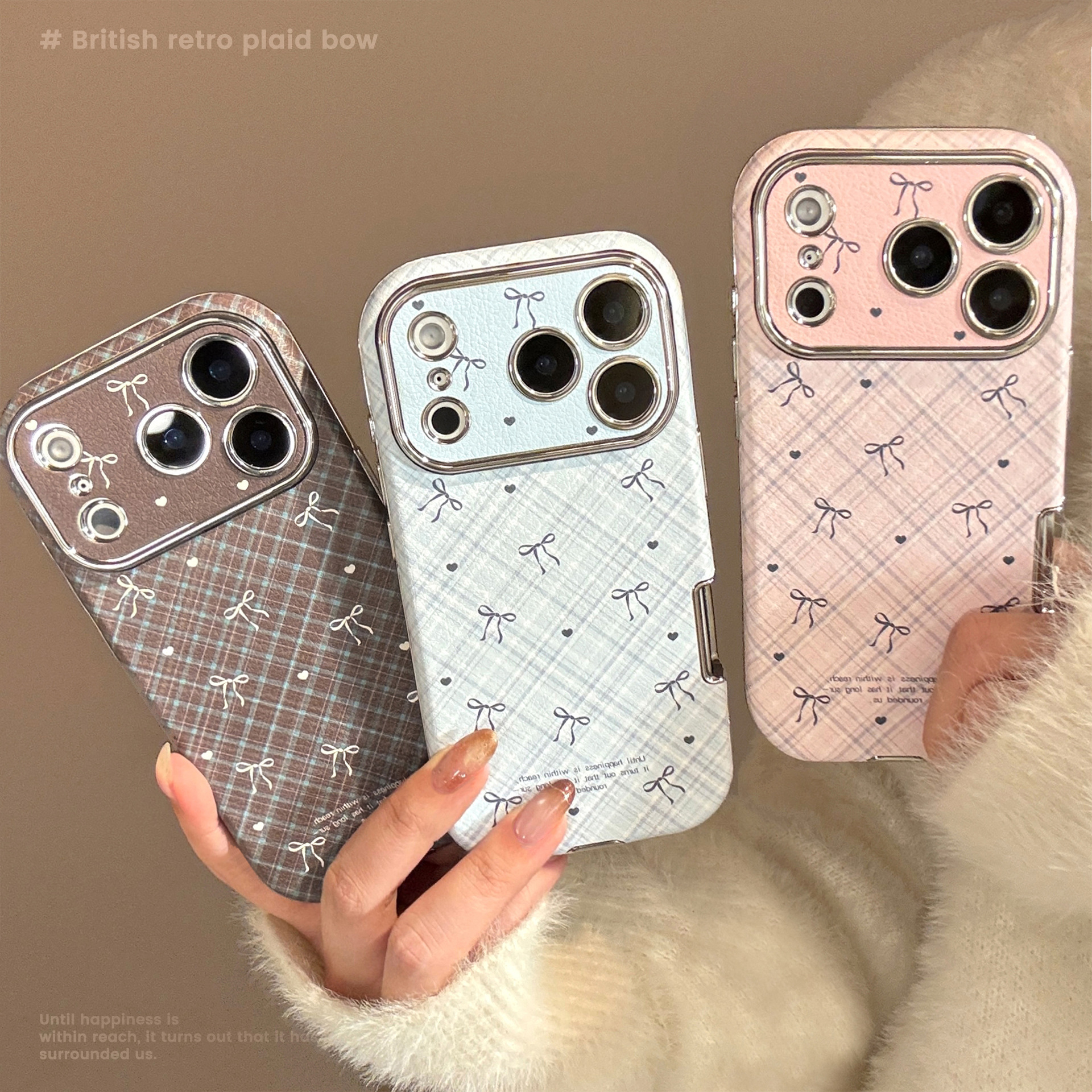 Korean Retro Plaid Grid Patter - Phone Cases Leather review and price