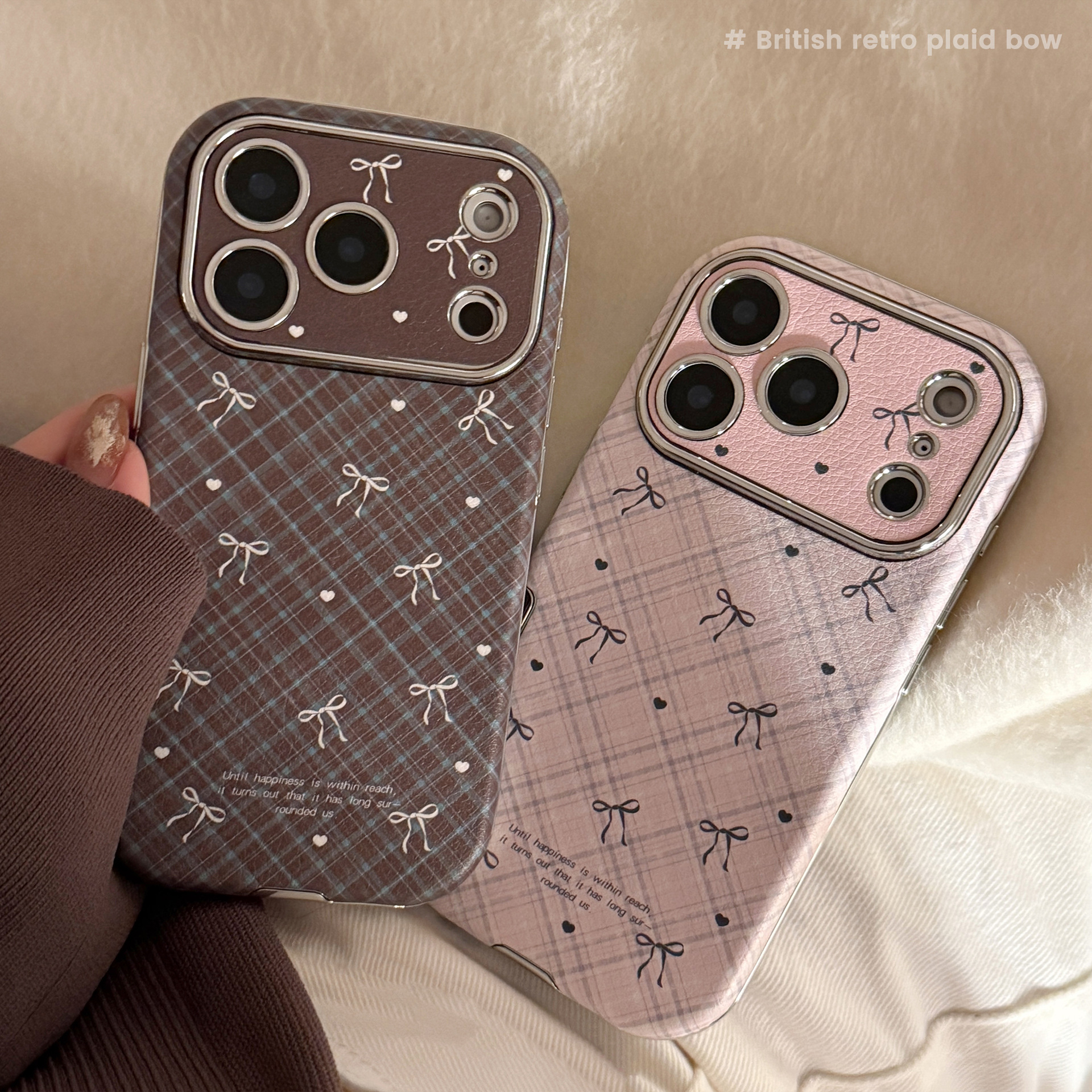 Korean Retro Plaid Grid Patter - Phone Cases Leather review and price